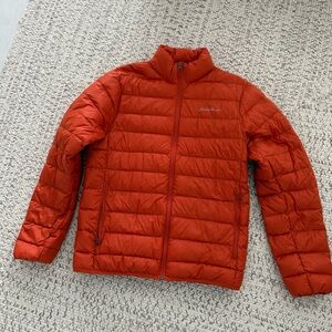 WORN ONLY ONCE. Eddie Bauer Orange Puffer Jacket